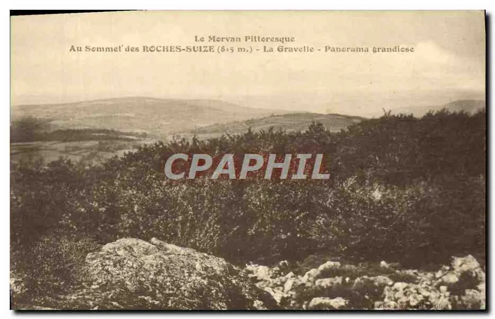 Le Mervan Pitteresque — Auf Semmel der Roches-Suize (815 m.) — La Gravelle — Großer Panorama - Vorderseite