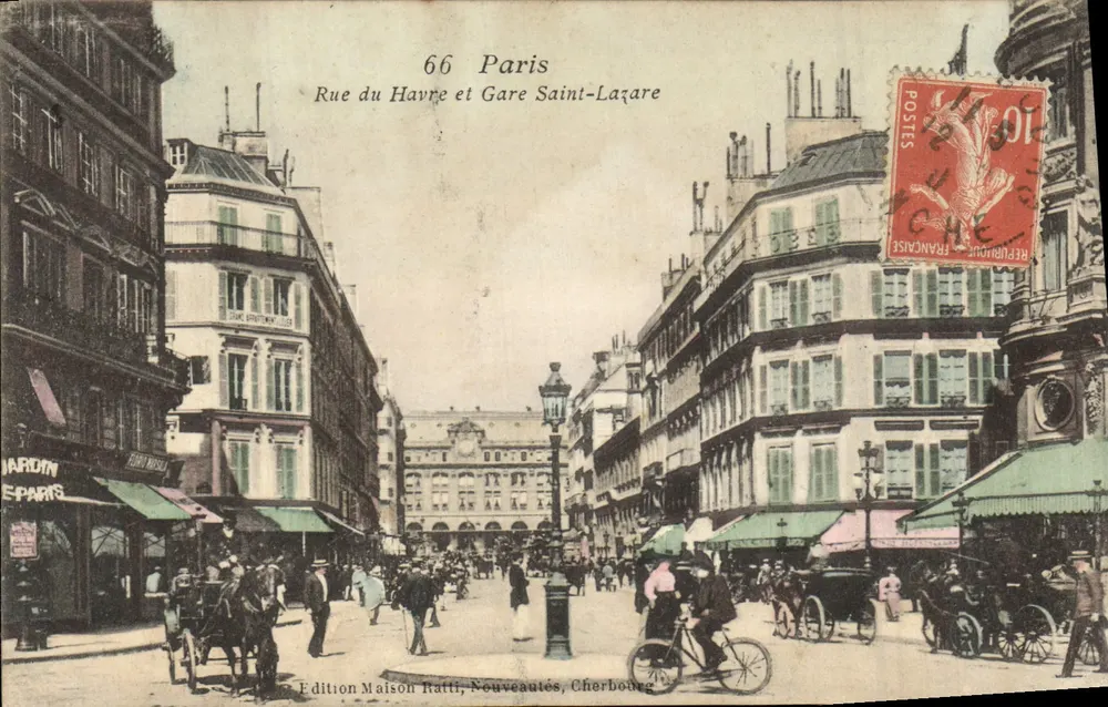 Rue du Havre und Bahnhof Saint-Lazare — Paris — Ausgabe Maison Ratti, Neuheiten, Cherbourg - Vorderseite
