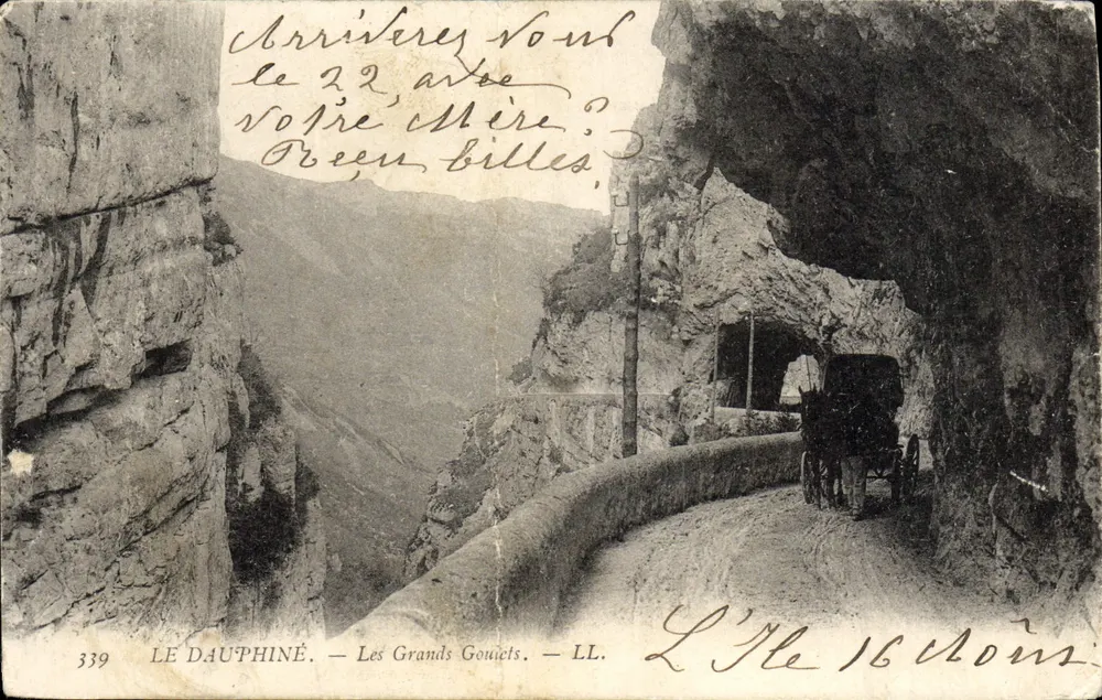 Les Grands Goulets — Vue du tunnel et du paysage montagneux — LL. n° 339 - Recto