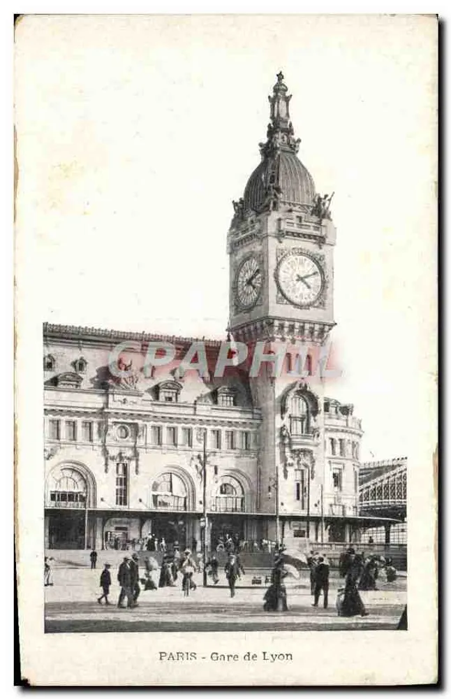 PARIS - Gare de Lyon — vue de la tour de l'horloge, éditeur imprimeur non visible - Frente