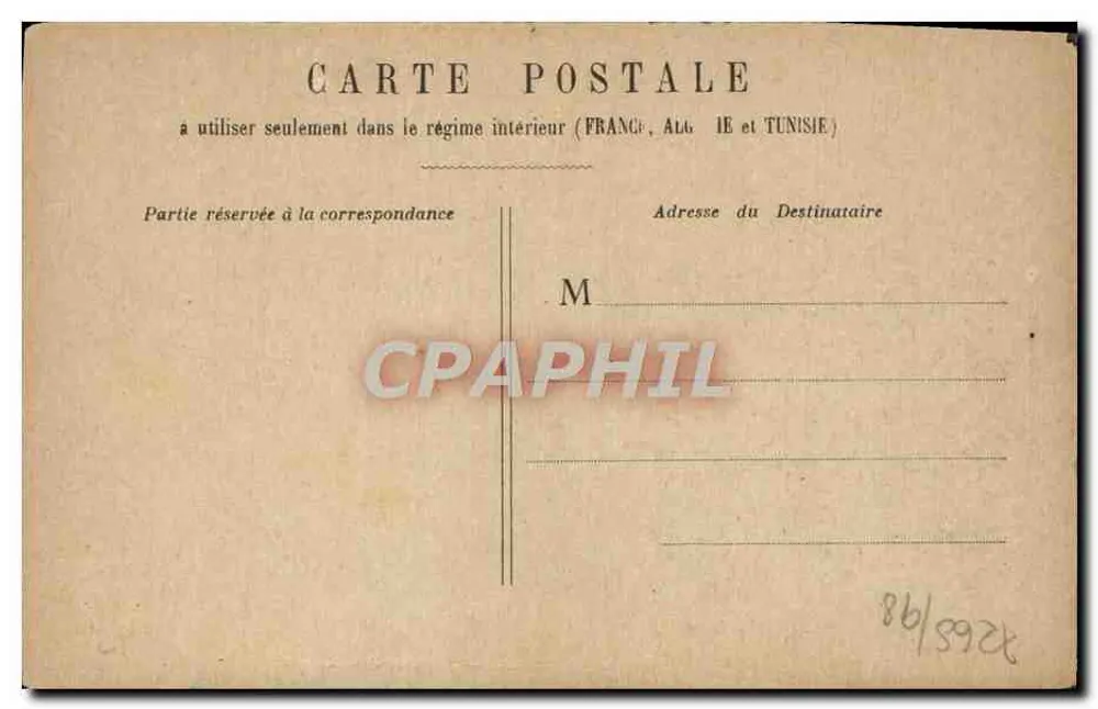 PARIS - Gare de Lyon — vue de la tour de l'horloge, éditeur imprimeur non visible - Verso