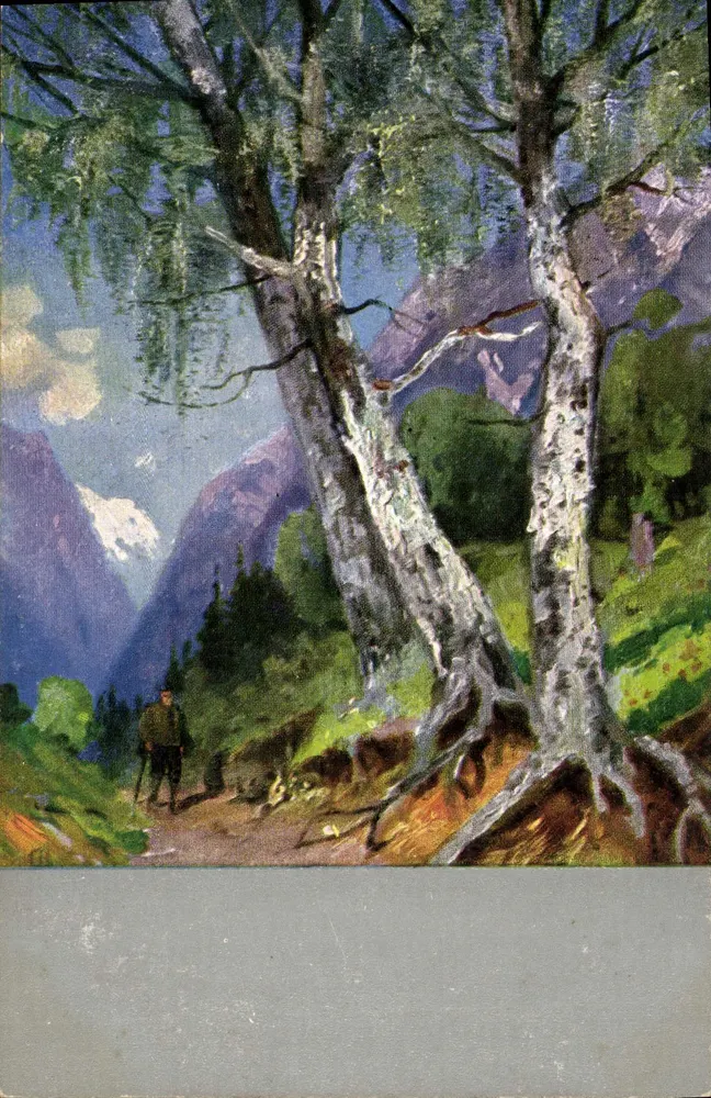 Alpiner Landschaft mit Weg — Malerei — Serie 280, Verlag Dess - Vorderseite