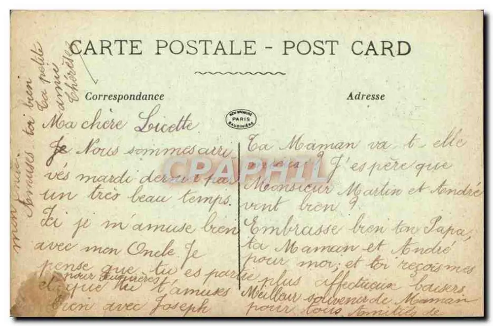 Landschaft mit Kirche und Blumen — Verlag Paudinère, Nr. 6300 - Rückseite