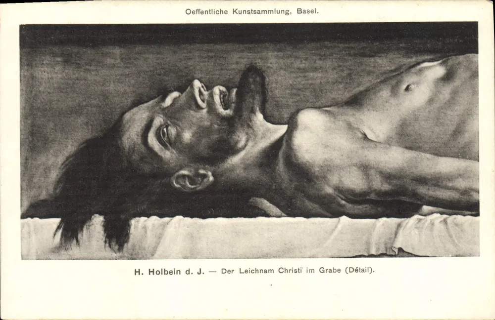O corpo de Cristo no túmulo — detalhe — H. Holbein d. J. / Oeffentliche Kunstsammlung, Basel - Frente