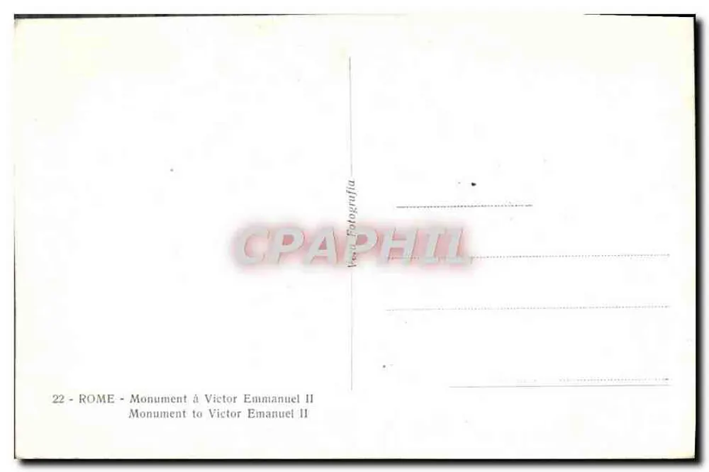 Roma - Monumento a Vittorio Emanuele II — editor desconhecido, n° de série 22 - Verso