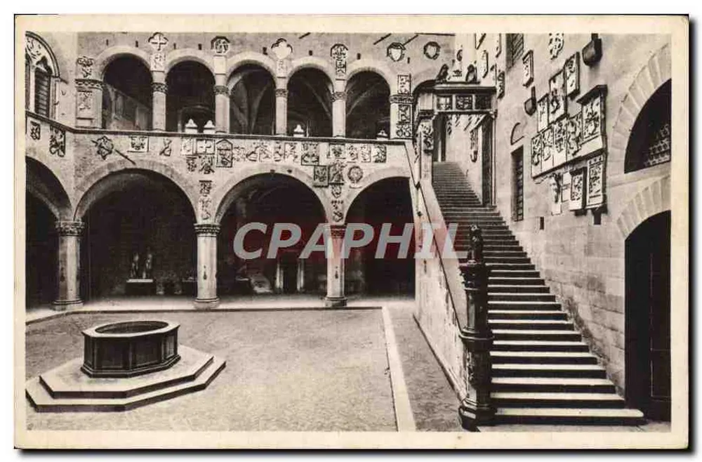 Florencio - Hof und Treppe des Palazzo del Podestà — n° 8386 - Vorderseite