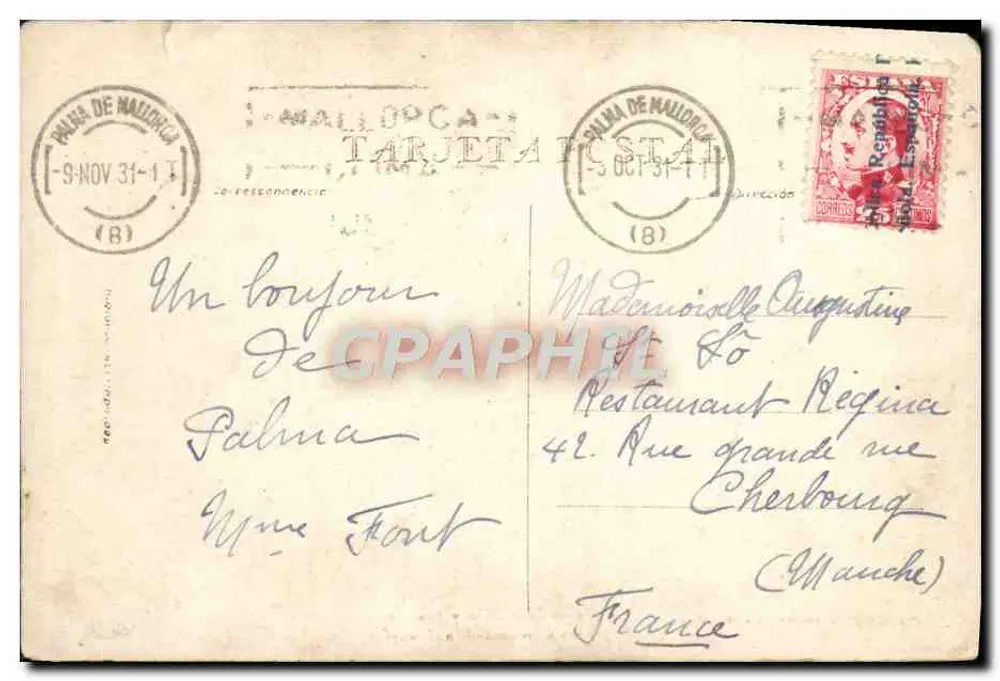 Palma de Mallorca — Paseo de la Riba y Muelle avec vue sur la cathédrale — éditeur IMPRIMÉ SUR LA CARTE - Rückseite