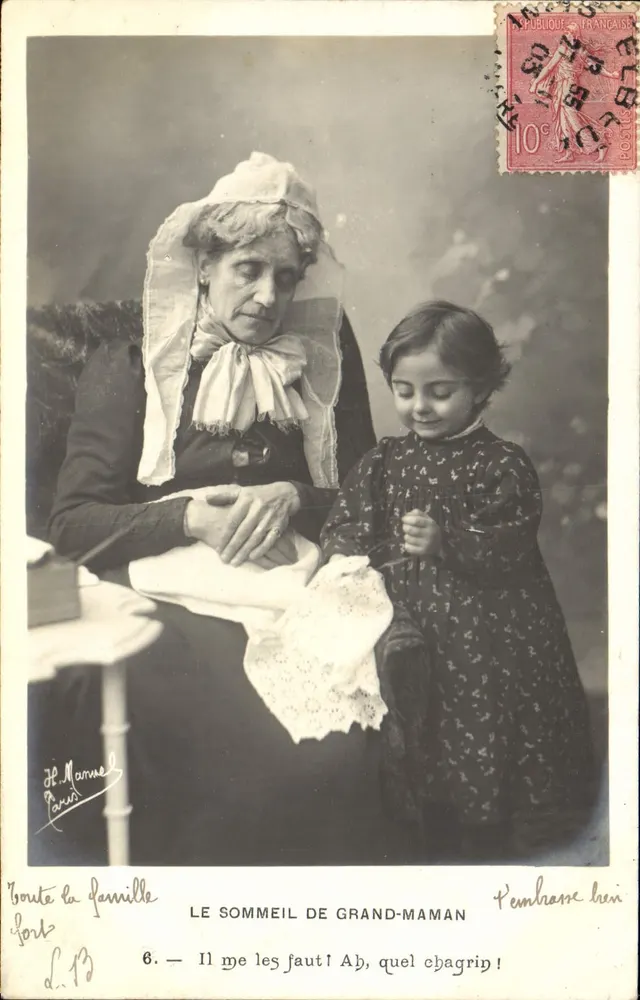 Der Schlaf der Großmutter — H. Mannelet, Paris — Nr. 6 der Serie 'Die ganze Familie' - Vorderseite