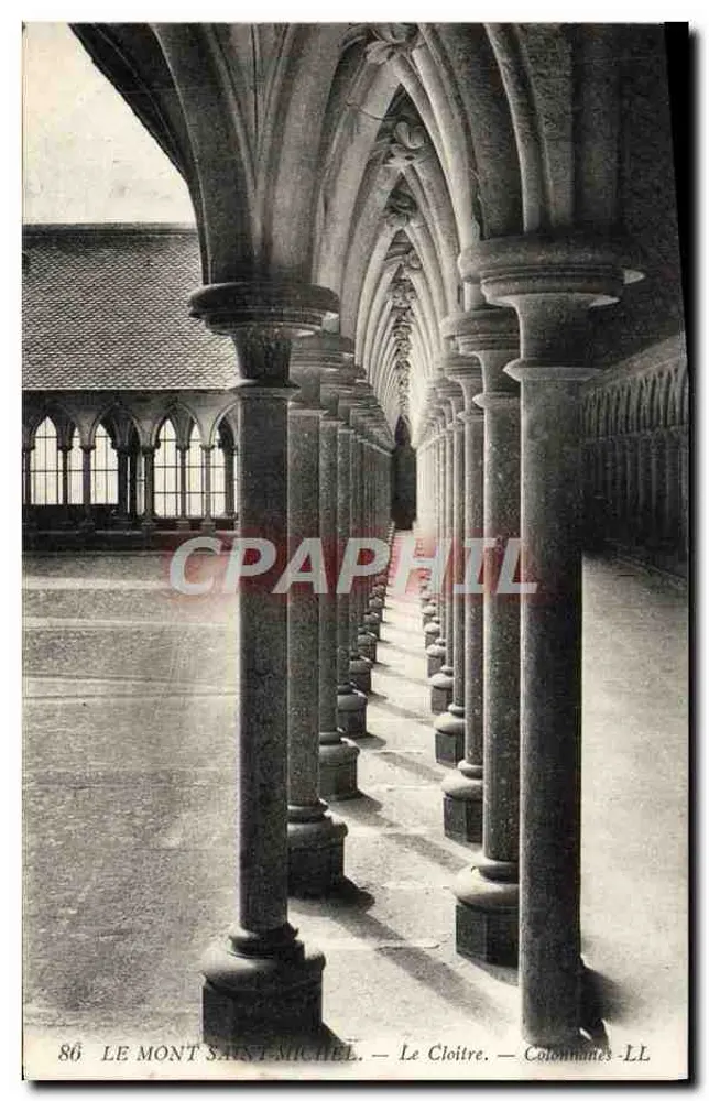 O Mont Saint-Michel — O Claustro — Colunas — LL - Frente