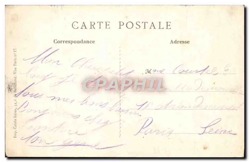 Kirche Notre-Dame de Lorette — vor den Kämpfen im Mai-Juni 1915 — Edit. Ledieu, 36, rue de l'Échiquier, Paris - Rückseite