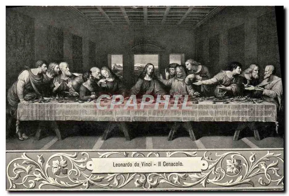O Cenáculo - Leonardo da Vinci — edição Union Postale Universelle - Frente