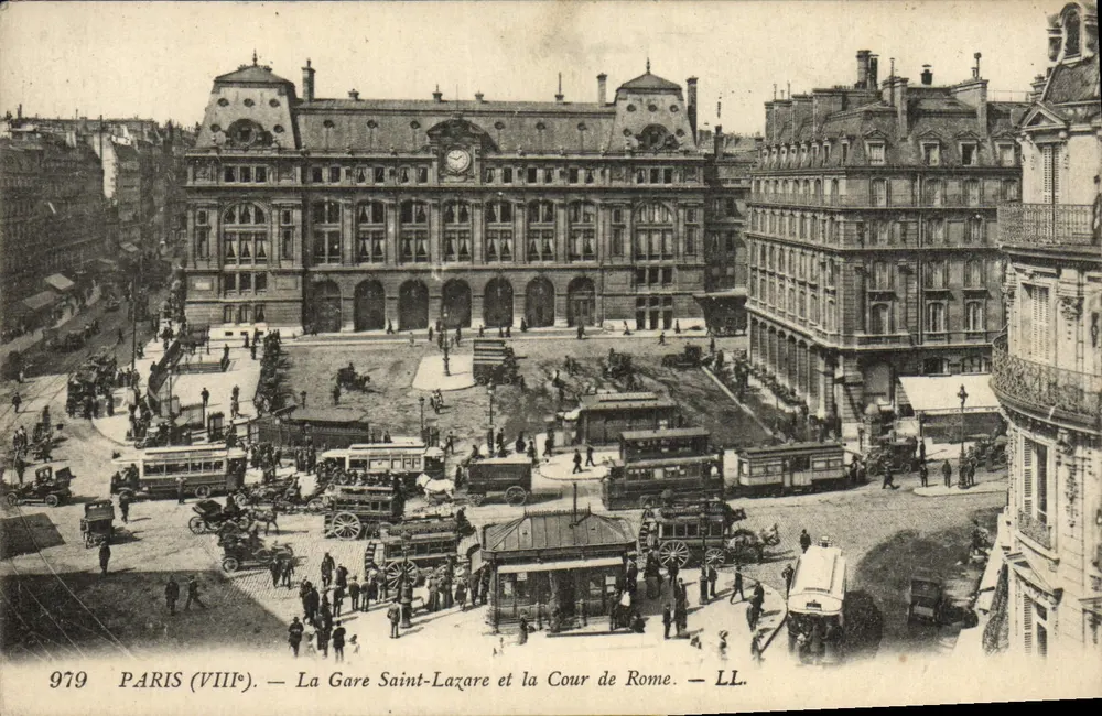 Paris (VIIIe) — Bahnhof Saint-Lazare und Cour de Rome — LL. - Vorderseite