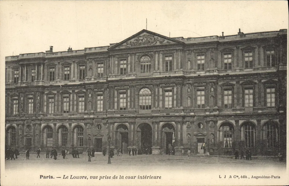 Paris — Das Louvre, Ansicht aus dem Innenhof — L. J. & Cie, Verlag, Angoulême-Paris - Vorderseite