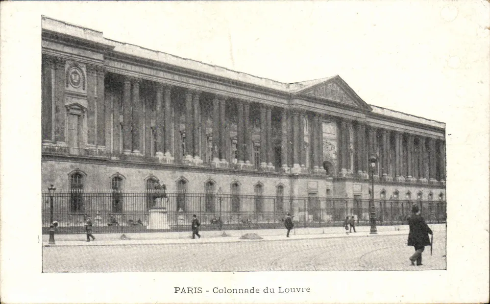 PARIS - Colunata do Louvre — vista arquitetônica — editor não identificado - Frente