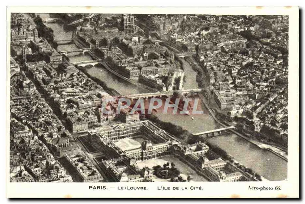 Parijs — Het Louvre, De Eiland van de Cité — Luchtfoto 66 - Voorkant
