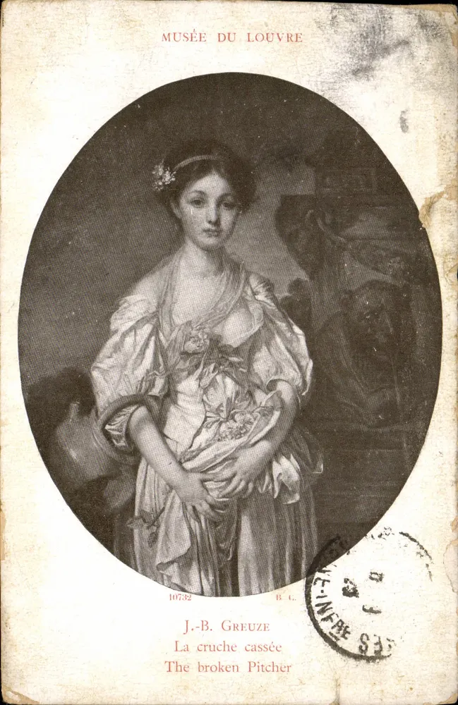 J.-B. Greuze — La cruche cassée — Musée du Louvre, éditeur B.C. n° 10732 - Vorderseite