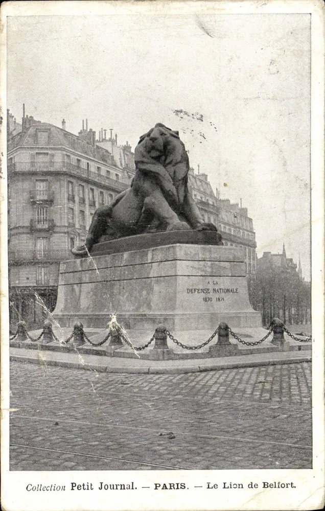 The Lion of Belfort — monumental statue in Paris — Collection Petit Journal - Front