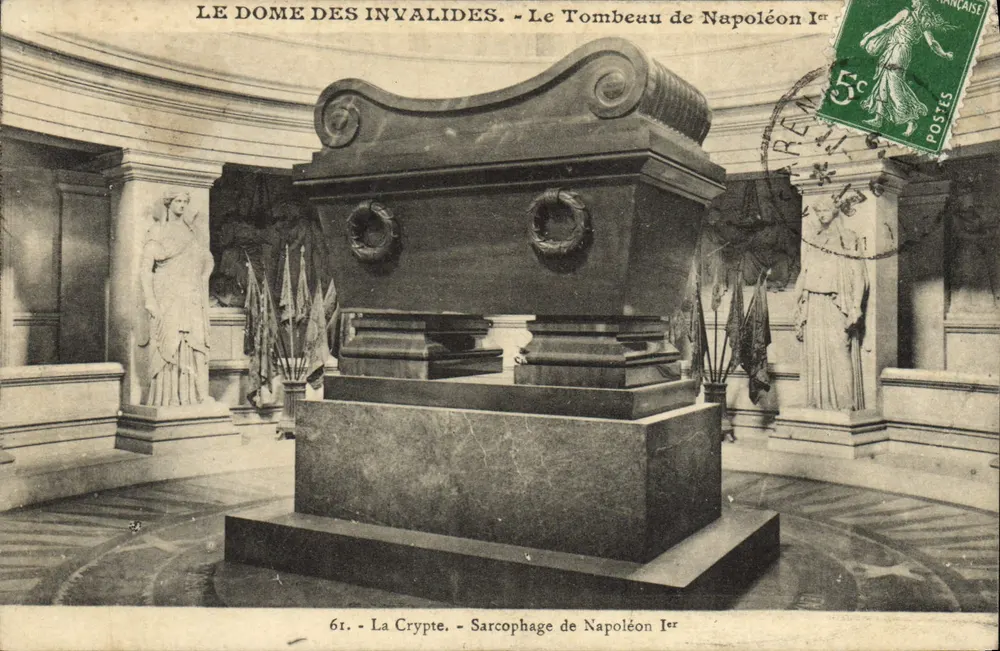 Der Dôme der Invaliden — Das Grab von Napoleon I — Die Krypta — Sarg von Napoleon I - Vorderseite
