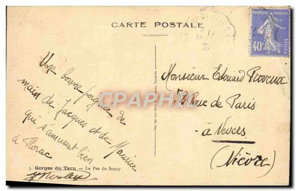 Gorges do Tarn — Le Pas de Soucy — Editor: Gorges do Tarn — n°3 - Verso
