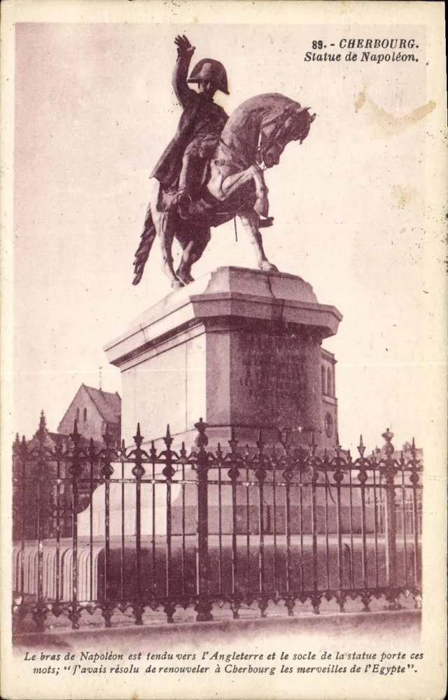 Cherbourg — Estátua de Napoléon — Editor desconhecido, n° 89 - Frente
