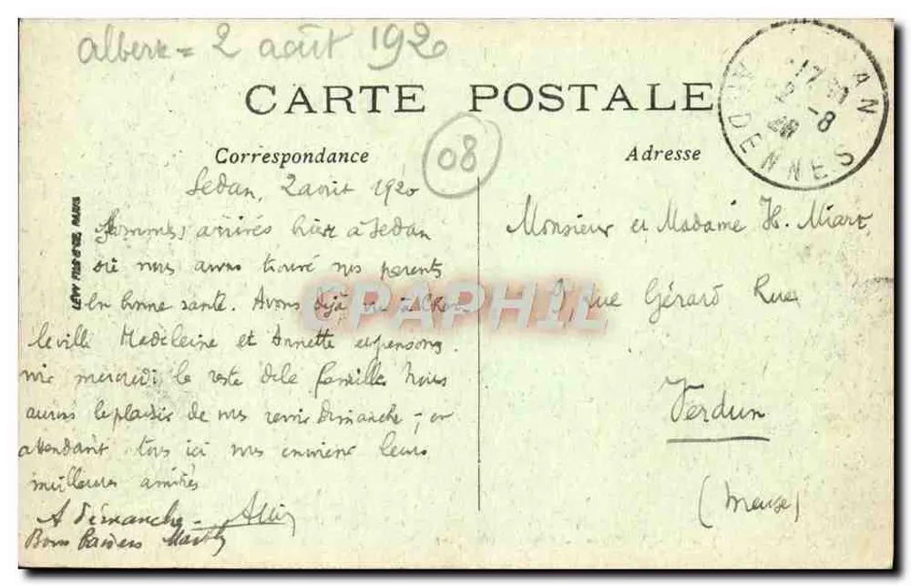 Sedan — Vista sobre a Meuse — editor LL n°46 - Verso