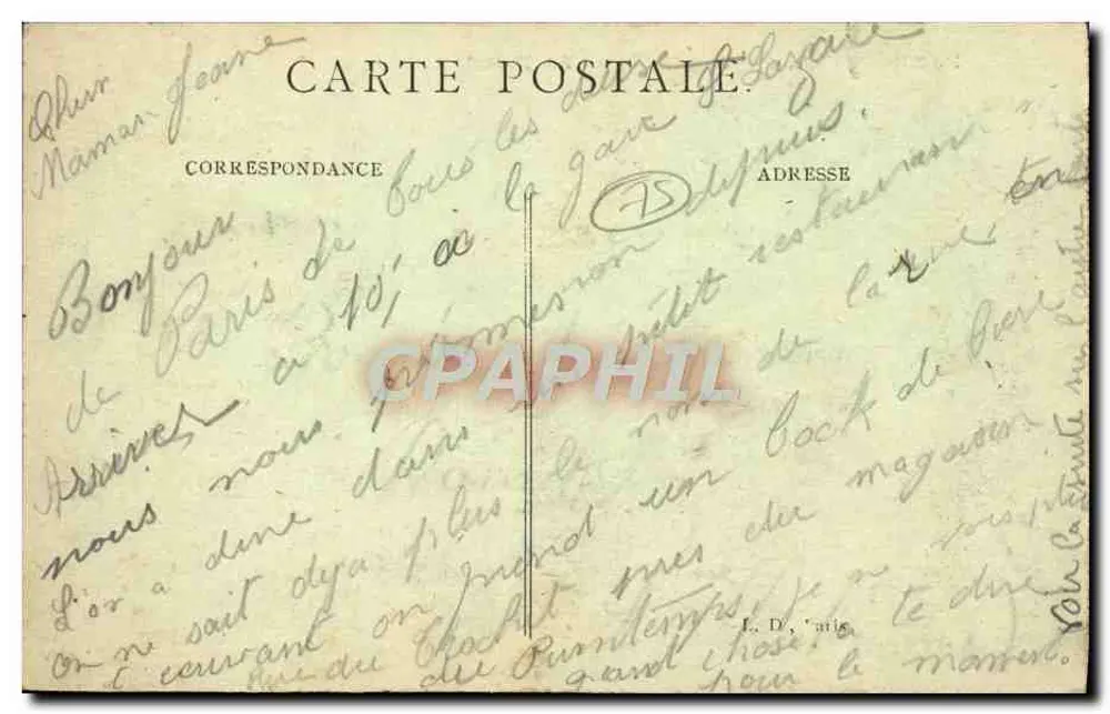 Paris – L'Hôtel de Ville — The Town-Hall — L. D. - Verso
