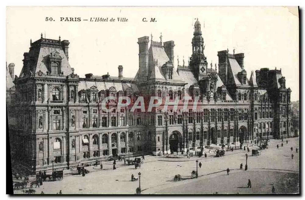 Paris — O Hôtel de Ville — C. M. n°50 - Frente