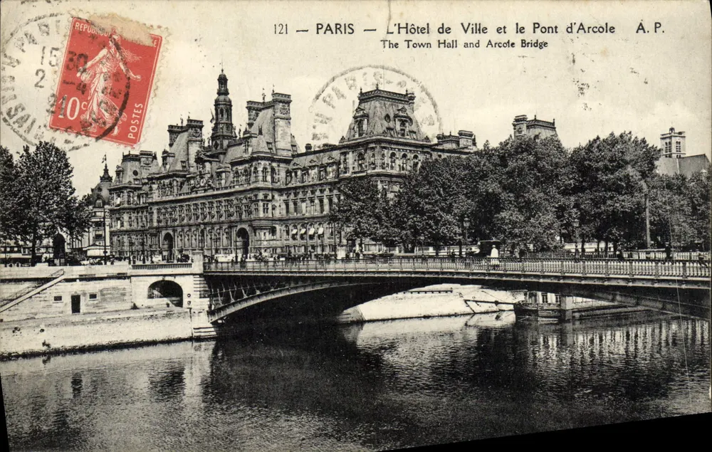 Paris — Das Rathaus und die Pont d'Arcole — A.P. n°121 - Vorderseite