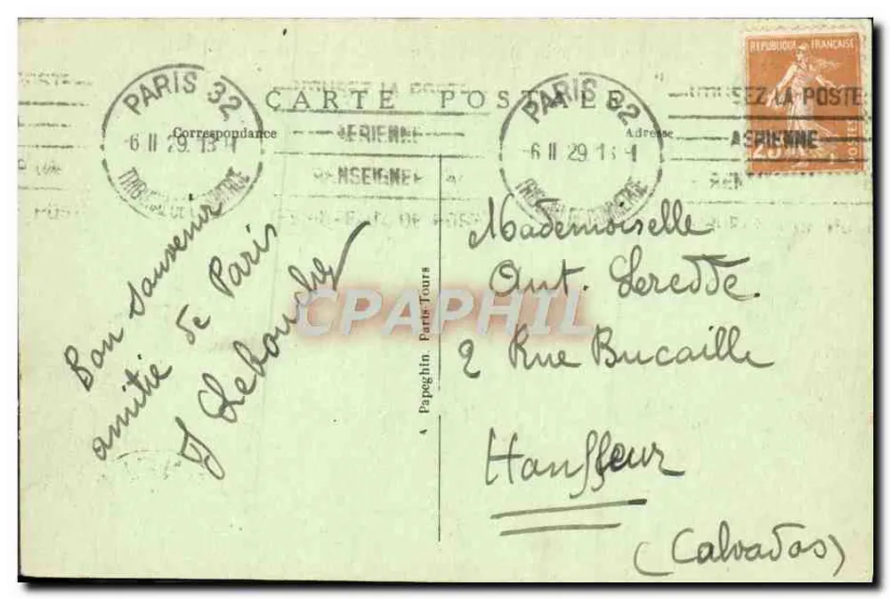 Paris — Das Rathaus und die Pont d'Arcole — A.P. Nr. 121 - Rückseite