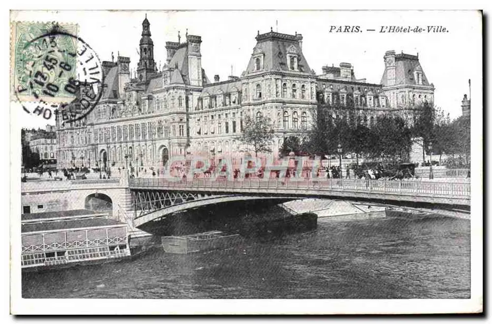 Paris — O Hôtel-de-Ville — editor não identificado - Frente
