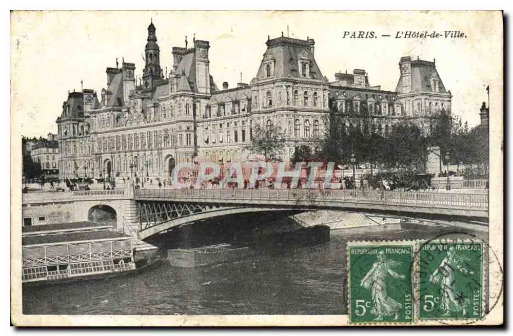Paris — O Hôtel-de-Ville — Graphphil - Frente