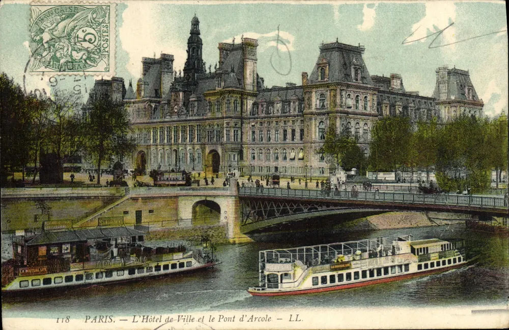 PARIS. — Das Rathaus und der Pont d'Arcole — LL. - Vorderseite