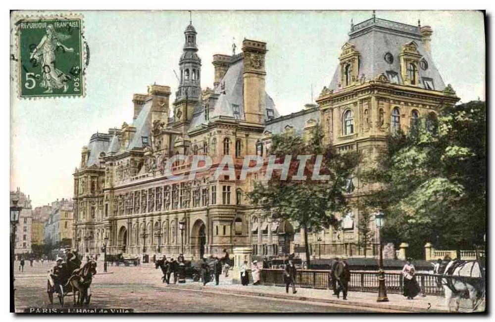 Paris - A Cidade Hall — editor A. V. & Cie, Paris - Frente