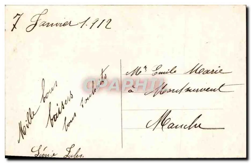 Junge Frau mit Blumenbouquet — 'Von Herzen' — unbekannter Verlag, Nr. 7503 - Rückseite
