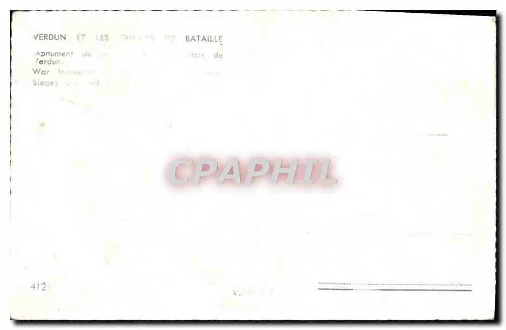 Verdun — Monumento aos Mortos — n° 4121 - Verso