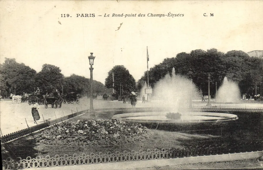 Paris — O Rond-point dos Campos-Élisées — C.M. n°119 - Frente