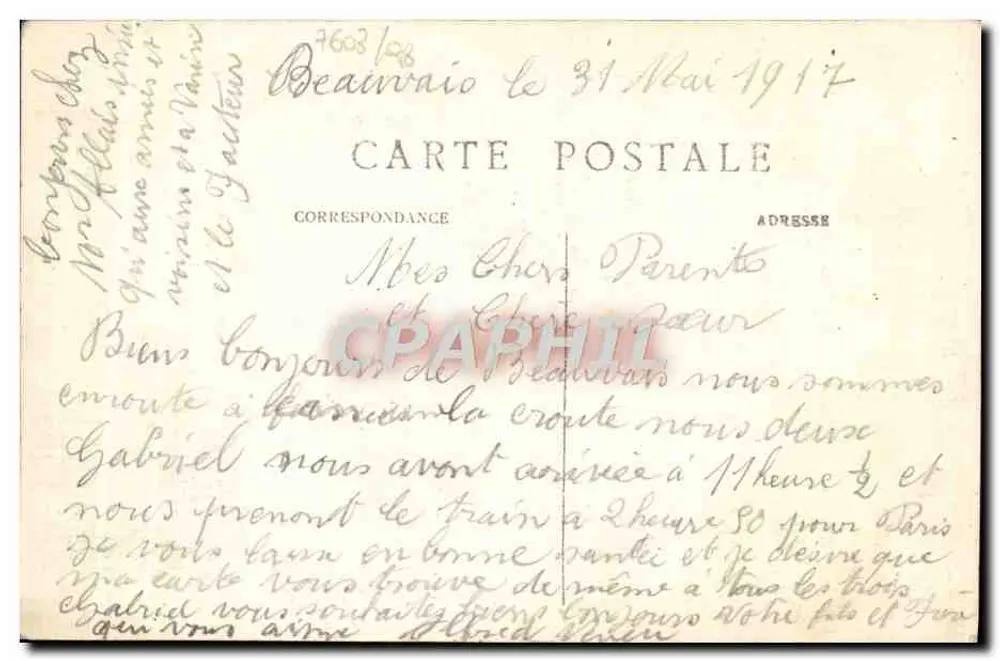 Paris — O Rond-point dos Campos-Élisées — C.M. n°119 - Verso