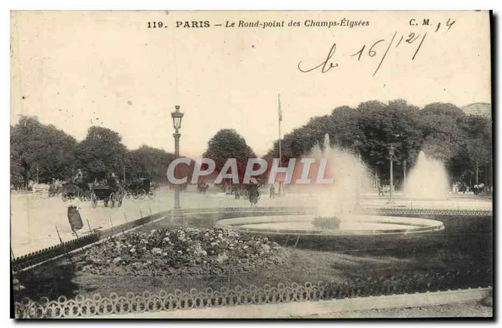 PARIS — O Rond-point dos Campos Elísios — C.M. 119 - Frente