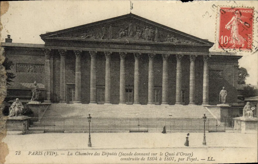 Paris (VIIe) — La Chambre des Députés (façade donnant sur le Quai d'Orsay) — LL. - Recto
