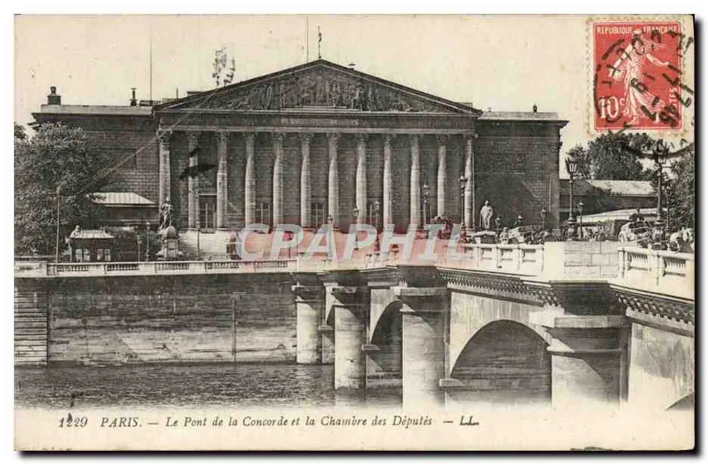 Paris — Der Pont de la Concorde und das Chamber of Deputies — LL - Vorderseite
