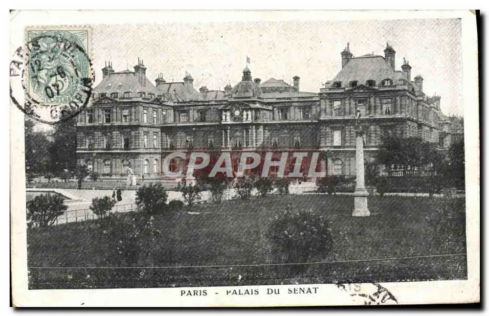 Paryż - Pałac Senatu — widok architektoniczny — wydawca P. LEBRUNIER (Cité Paris) - Awers