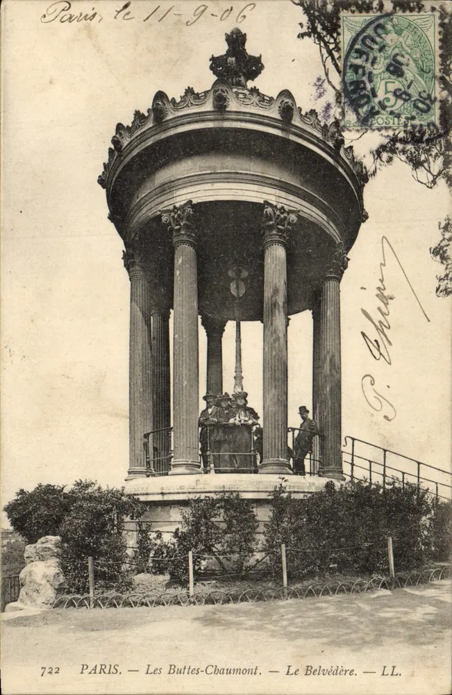 Paris — Les Buttes-Chaumont — Der Belvédère — LL. — n° 722 - Vorderseite