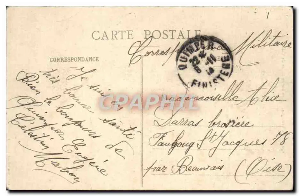 Ein Bretoner, der Sider trinkt — Sammlung Villard, Quimper — n° 1701 - Rückseite
