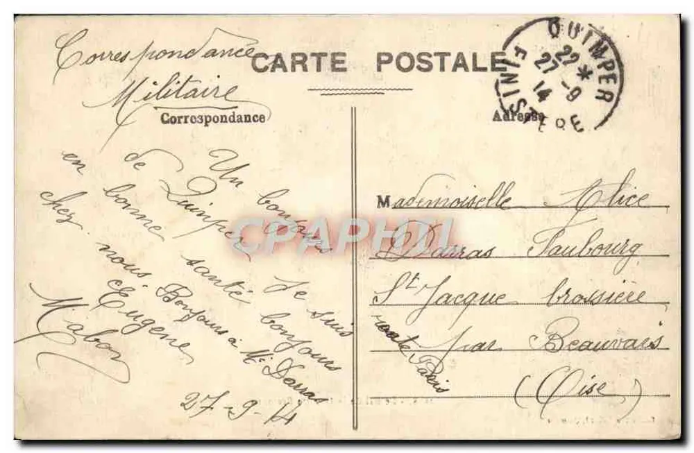 Der Bal de la Gavotte Bretonne — Quimper — Sammlung Villard - Rückseite