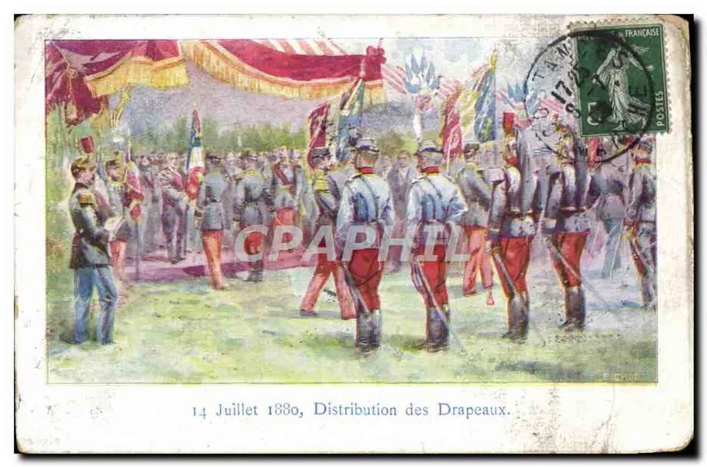 Distribuição dos Bandeiras — 14 de Julho de 1880 — Editor E. Baud - Frente