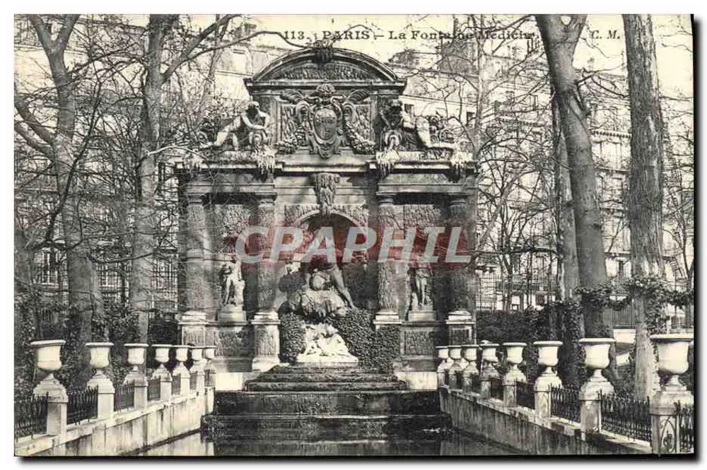 Paris — A Fonte Médicis — C. M. n° 113 - Frente