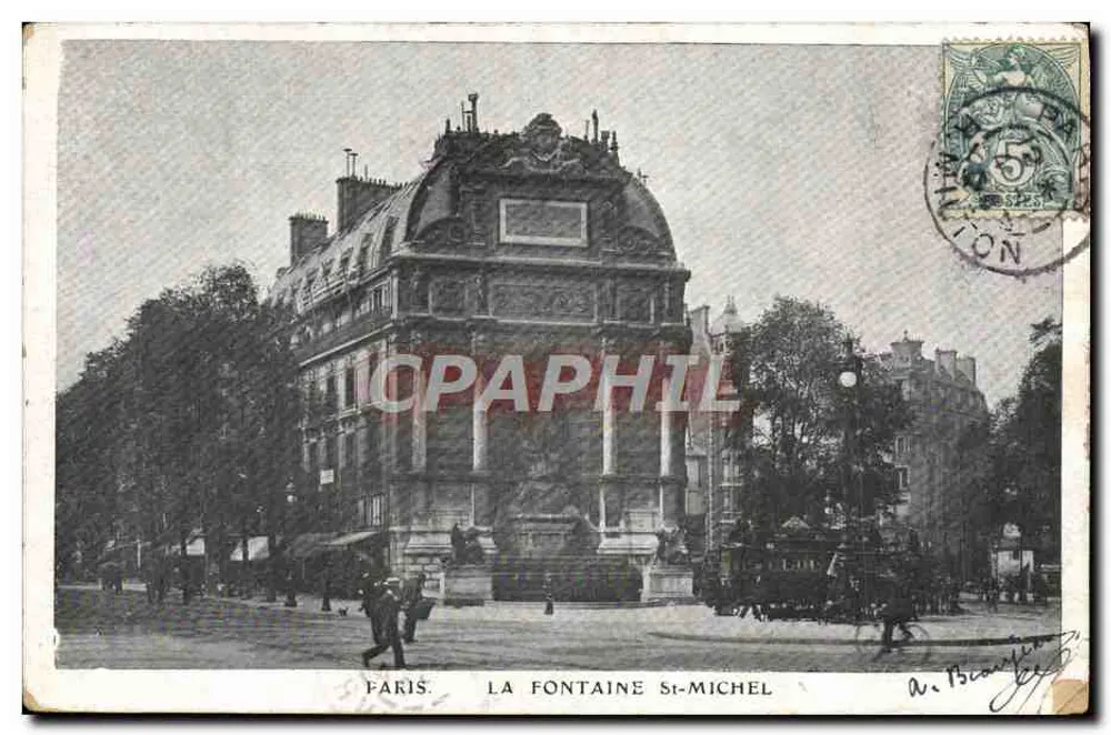 Parigi — La Fontaine Saint-Michel — editore non identificato - Recto