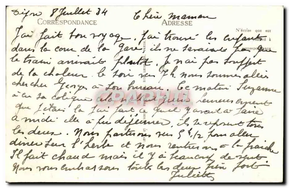 Dijon — Monument aux Morts — (A. Drouot, arch., Dampt e Bouchard, stat.) — LL. - Verso