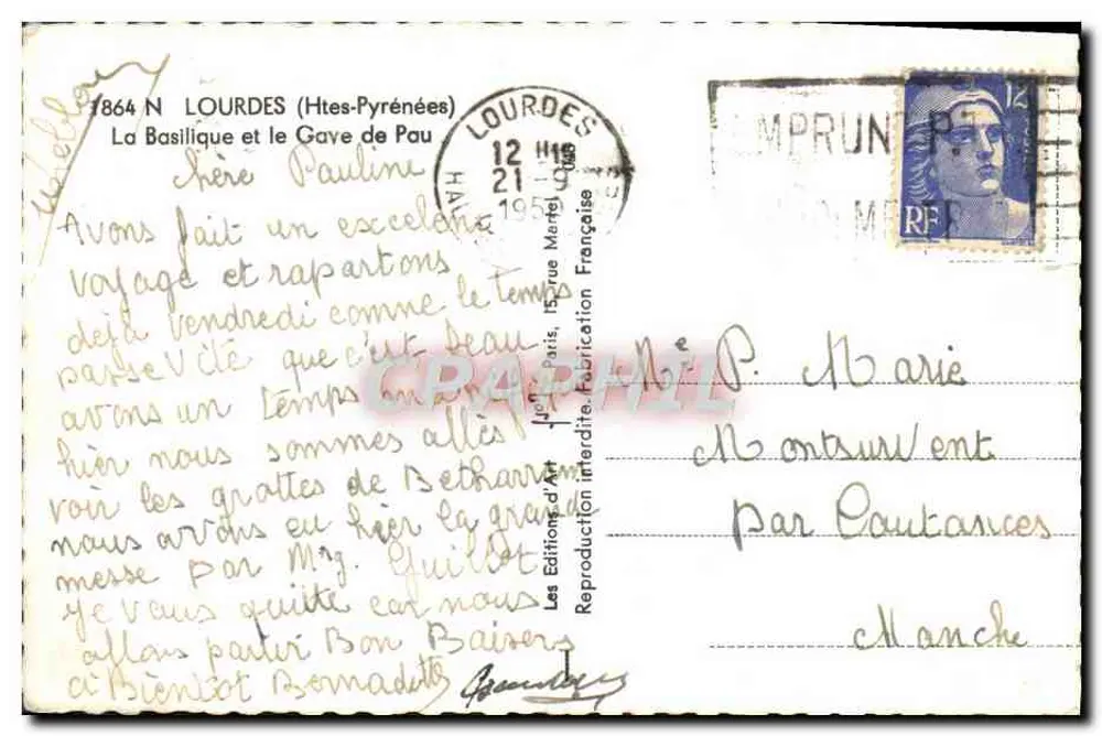 Lourdes — La Basilica e il Gave de Pau — Edizioni Lourdes - Verso