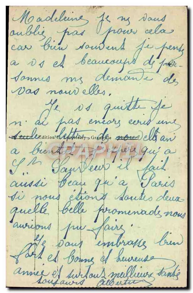 Granville — Die Oberstadt von den Felsen aus gesehen — Edition L. Lecouteley, Granville, n°70 - Rückseite